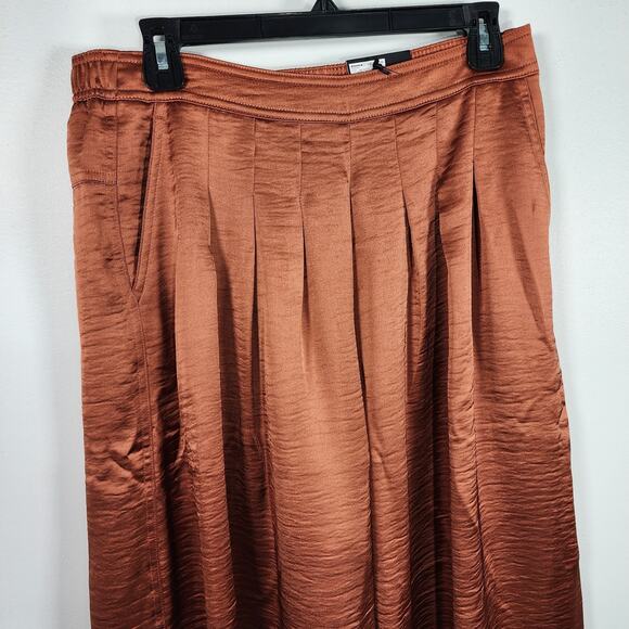 Simply Vera Wang Women Wide Leg Palazzo Cropped Culotte Pants Pleated Silky Med - Picture 3 of 11